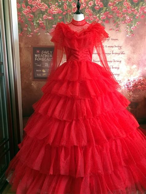 Beetlejuice Movie Lydia Cosplay Costume Lydia Red Dress - Etsy