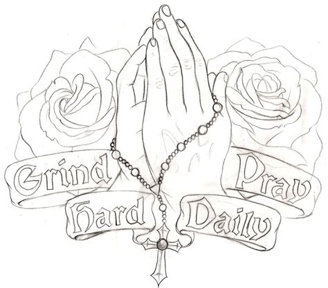 Praying Hands Tattoo Drawing - Printable Calendars AT A GLANCE