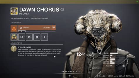 Dawn Chorus Exotic helmet - Destiny 2 | Shacknews