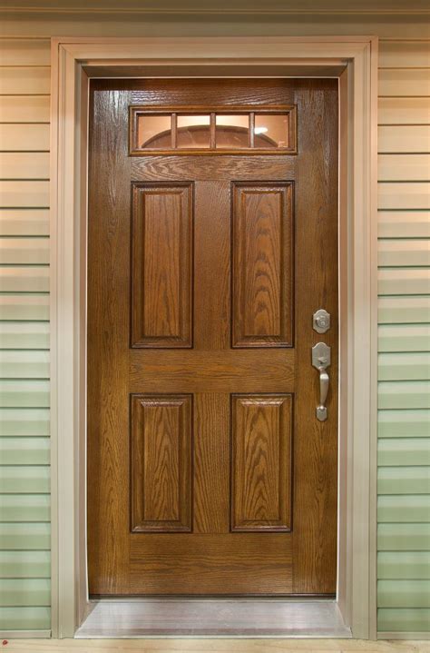 4 Lite Classic Oak Fiberglass Front Door | Commodore of Indiana