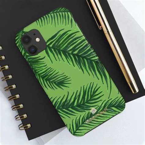 Tropical Green Print Phone Case, Palm Leaf Case Mate Tough Phone Cases ...