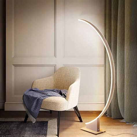 HLIGHT 52W LED Arc Floor Lamp - Over The Couch, Contemporary Standing Lamp - Modern, Warm/White ...