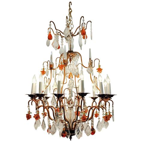 Vintage Venetian Murano Crystal Fruit Design Chandelier For Sale at ...