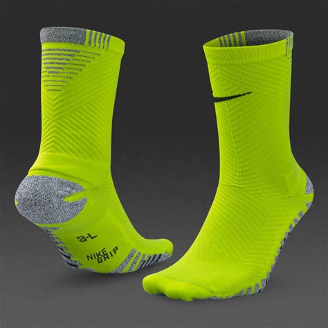 Nike Grip Strike Light Crew Socks - Mens Clothing - Socks - Volt/Black | Pro:Direct Soccer