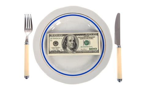 Dollars on food plate stock image. Image of banking, change - 6995485