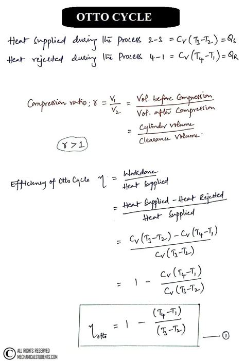 Otto Cycle: Process, PV Diagram, Efficiency with Derivation ...