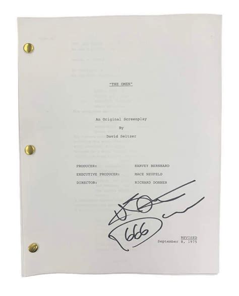 Harvey Stephens The Omen Autographed Script – Icon Autographs