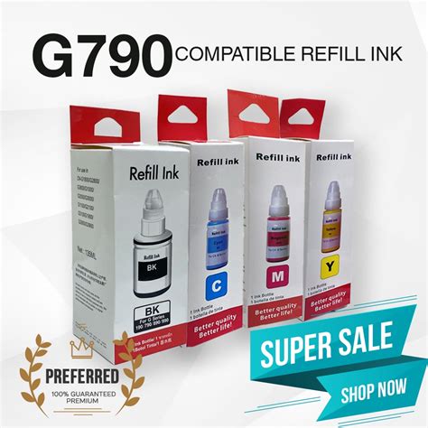 Canon Ink Refill GI-790 For G2010 G2000 G3000 G3010 G4000 G4010 - Black (135ml)/Cyan Yellow ...