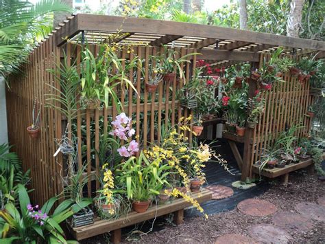 A lath house will shade orchids from summer sun