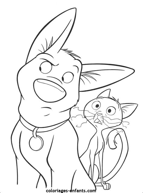 Coloring of dog Volt Disney - Dog Coloring Pages for Kids