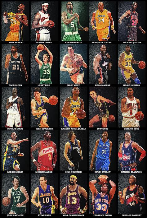 Nba Legends Digital Art by Zapista