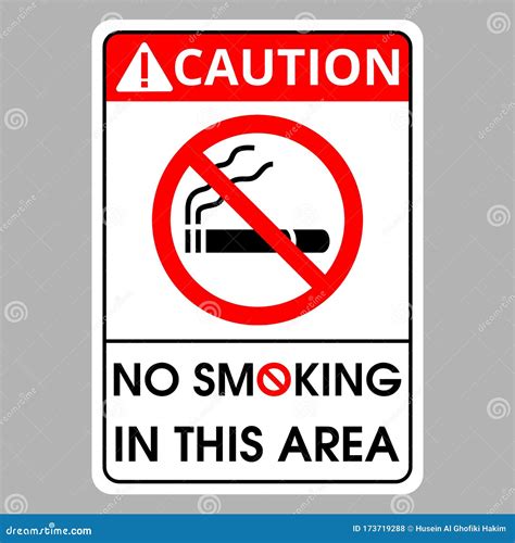 No Smoking Label on Soft Gray Background. Vector Concept Design for Public Places or Web Site ...