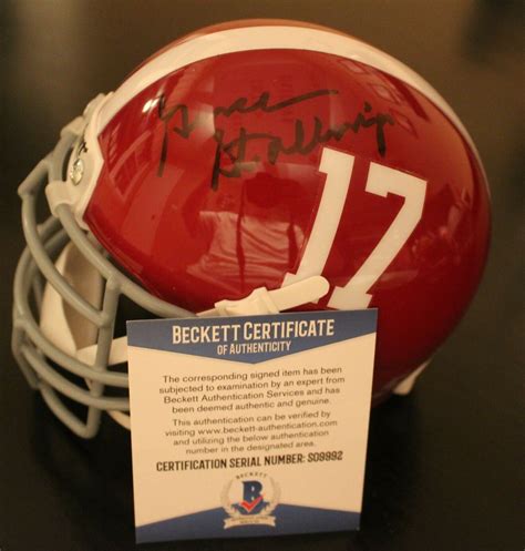 Gene Stallings Signed Alabama Mini Football Helmet w/Beckett COA S099992 Collectible Memorabilia ...