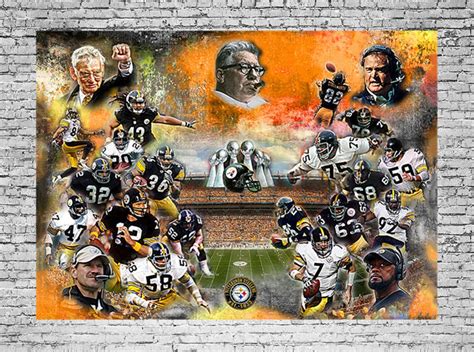 Pittsburgh Steelers Six Super bowl Steelers All time Greats | Etsy