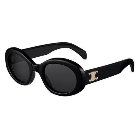 Céline - Triomphe 01 Sunglasses in Acetate - Black - Sunglasses - Céline Eyewear - Avvenice