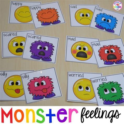 FREE Monster Feelings Cards & Games for preschool pre-k & kindergarten ...