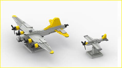 LEGO MOC Boeing B-17 + P-51 Mustang | 1:90 Scale by DarthDesigner | Rebrickable - Build with LEGO