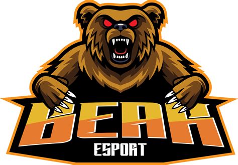 Bear esport mascot logo design By Visink TheHungryJPEG.com #mascot, #spon, #esport, #Bear, #logo ...