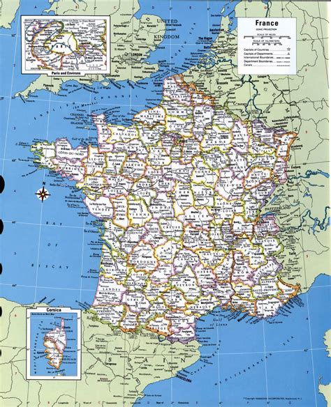 Large detailed administrative and political map of France with all major cities | Vidiani.com ...