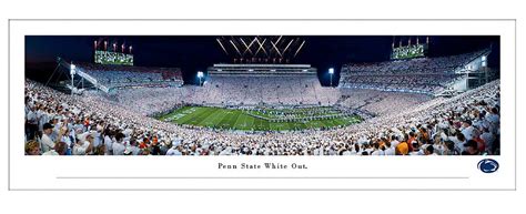 Penn State Beaver Stadium White Out Run Out 2021 Panorama Unframed ...