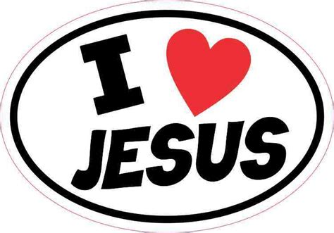 5inx3.5in Oval I Love Jesus Sticker Vinyl Christian Car Decal Cup ...