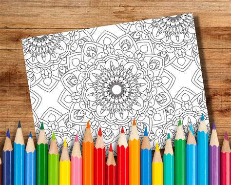 Giant Coloring Poster, Mandala Coloring Poster, Adult Coloring Page ...