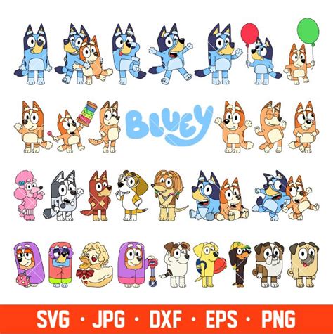 Bluey Characters Bundle SVG, Bluey SVG, Bluey Cartoon SVG, C | Inspire Uplift