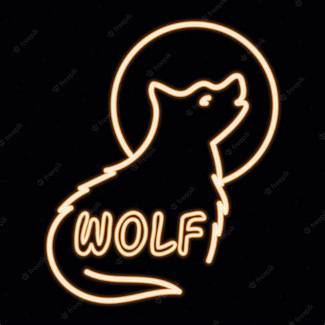 Premium Vector | Animal logo neon design wolf vector illustration