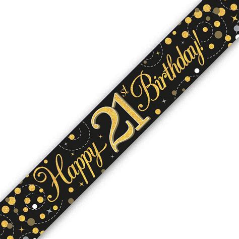 Happy 21st Birthday Black & Gold banner / 21st Birthday | Etsy