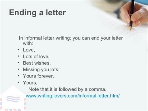 Steps of writing an informal letter