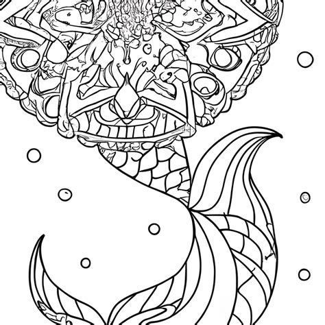 Coloriages Mandala en forme de queue de sirène · Creative Fabrica