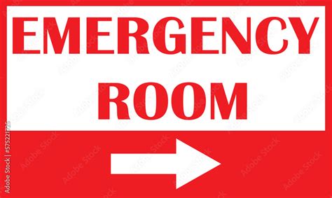 Emergency room direction sign vector, emergency room sign board eps ...