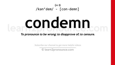 Pronunciation of Condemn | Definition of Condemn - YouTube