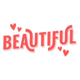 Beautiful Word Red Lettering PNG & SVG Design For T-Shirts