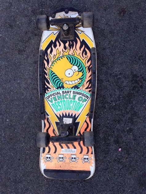 RARE "Official Bart Simpson Vehicle of Destruction!" 1990 Vintage Skateboard | Vintage ...