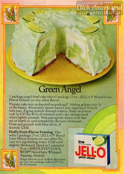 Green Angel Lime Cake recipe (1978) - Click Americana | Recipe | Lime ...