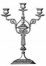 The Graphics Fairy LLC Vintage Clip Art  Ornate Candelabra Clip sketch template