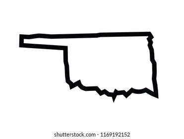 Oklahoma Outline Map State Shape United Stock Vector (Royalty Free ...