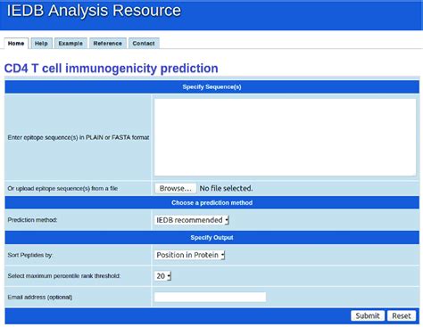 | Screenshot for home page of immunogenicity prediction server. | Download Scientific Diagram