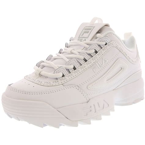 FILA - Fila Women's Disruptor Ii Premium Repeat White/White/White Ankle-High Walking - 11M ...