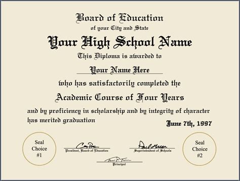 Fake High School Diploma Design 3