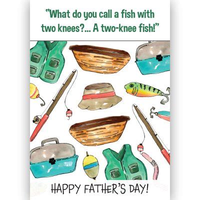 Fishing Dad Joke Mini Card - 24 Printed 3.5" x 5" Happy Father's Day Mini Cookie Cards - Miss ...