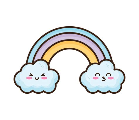 kawaii clouds and rainbow 14482412 Vector Art at Vecteezy