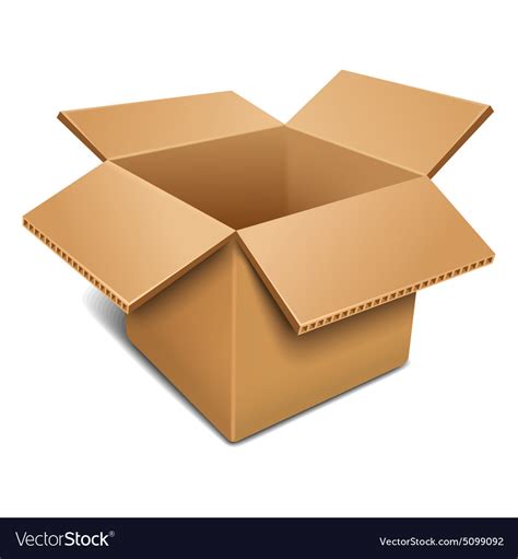 Empty open cardboard box Royalty Free Vector Image