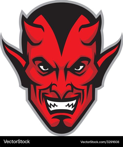 Devil head mascot Royalty Free Vector Image - VectorStock