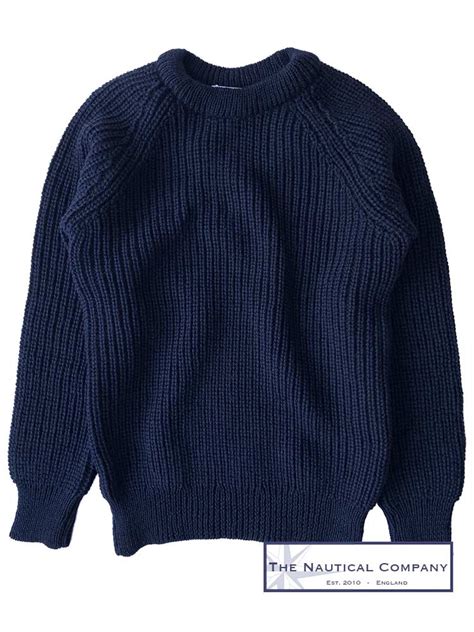 Men's Fishermans Jumper Navy Blue - THE