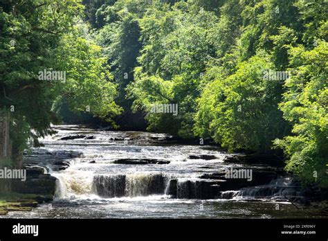 New Lanark, falls od Clyde Stock Photo - Alamy