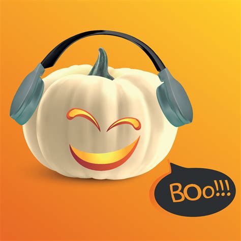 Funny realistic white pumpkin with cartoon smile face 11450279 Vector ...