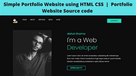 Create Simple Portfolio Website using HTML CSS | Portfolio Website ...