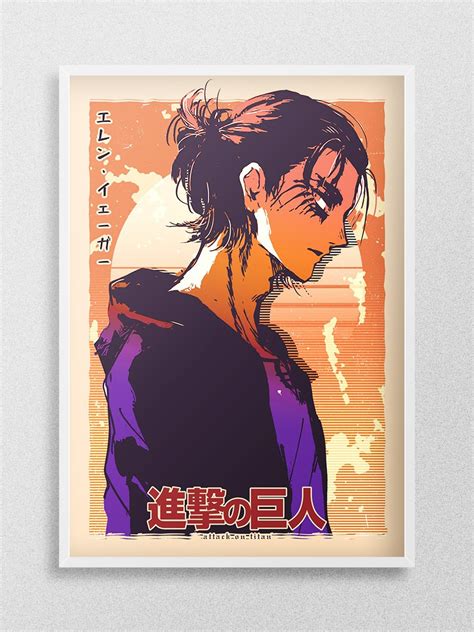 Attack on Titan Eren Anime Poster Çerçevesiz Yüksek Kalite Anime Duvar Poster | Poster Baskı ...